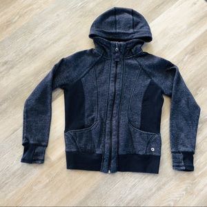 Navy blue girls zip up hoodie new cond. size 12